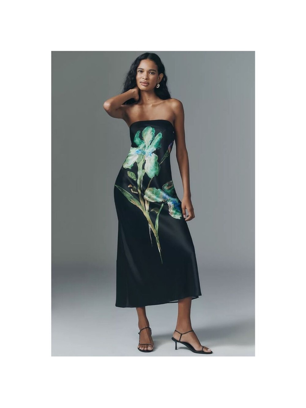 Anthropologie The Fleur Strapless Satin Maxi Slip Dress